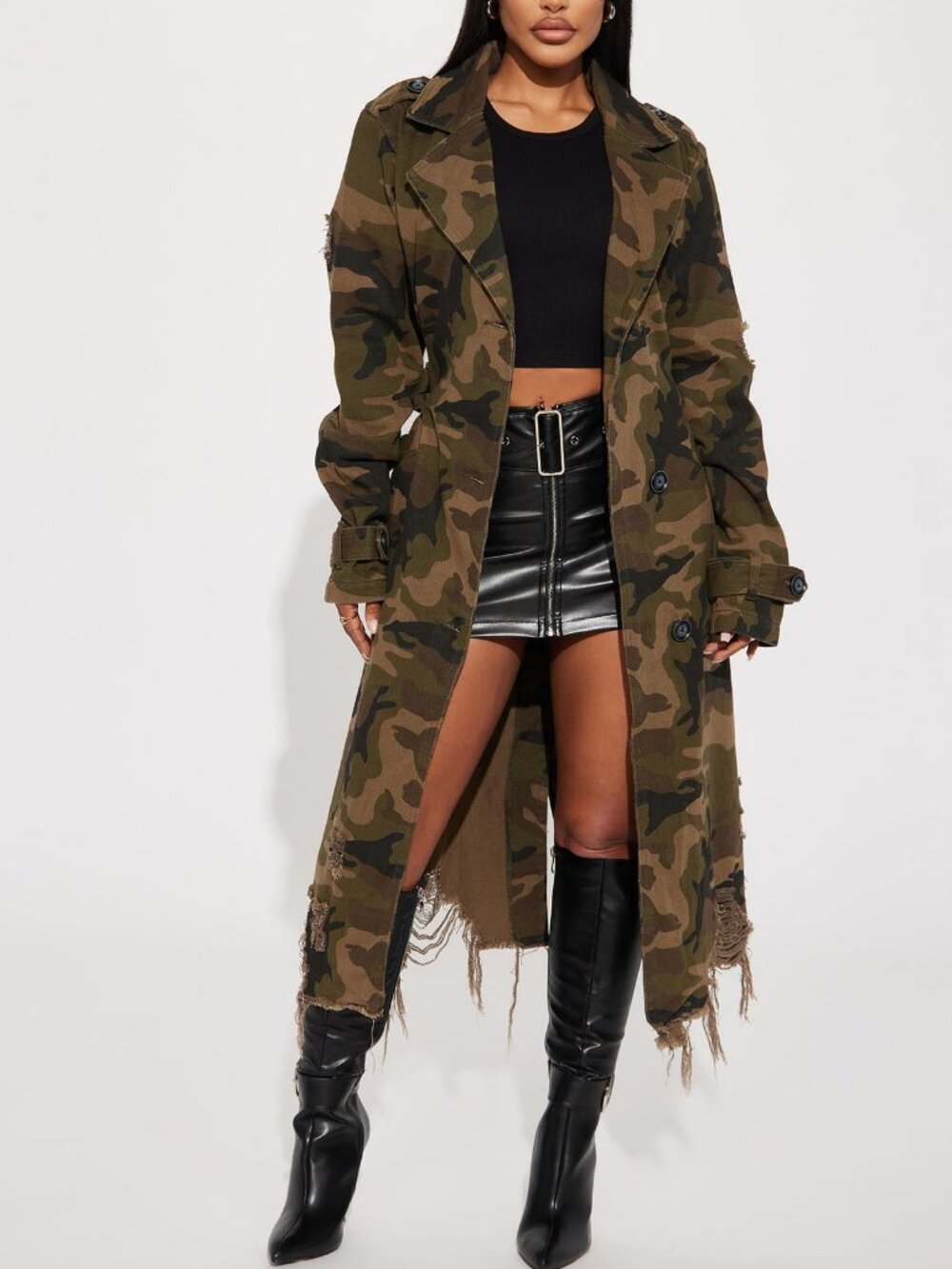 Camo Girl Trench Coat